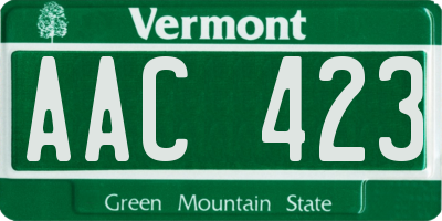VT license plate AAC423