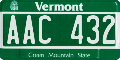 VT license plate AAC432