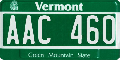 VT license plate AAC460