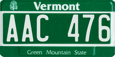 VT license plate AAC476