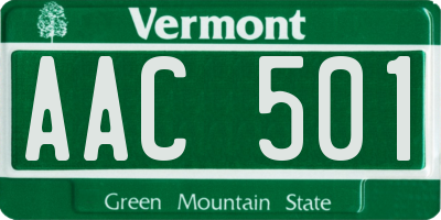 VT license plate AAC501