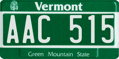 VT license plate AAC515