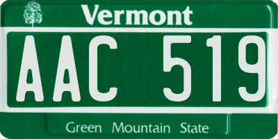 VT license plate AAC519