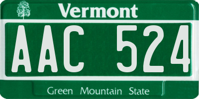 VT license plate AAC524