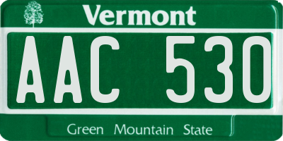 VT license plate AAC530