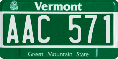 VT license plate AAC571