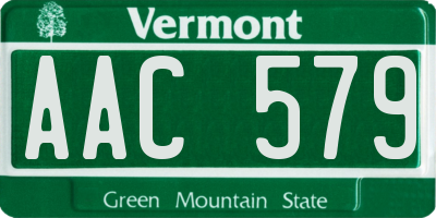 VT license plate AAC579