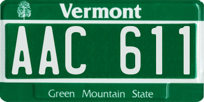 VT license plate AAC611