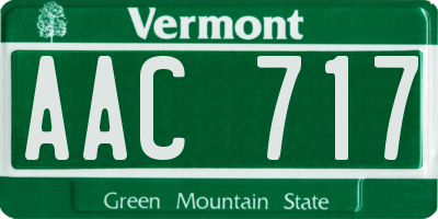 VT license plate AAC717