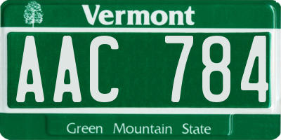VT license plate AAC784