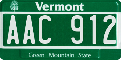VT license plate AAC912