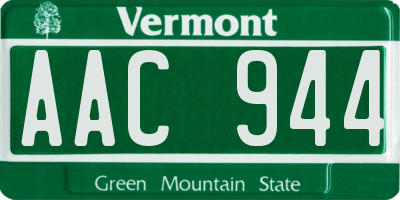VT license plate AAC944