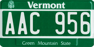 VT license plate AAC956