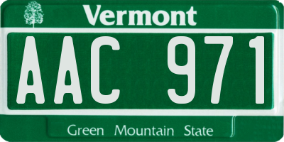 VT license plate AAC971