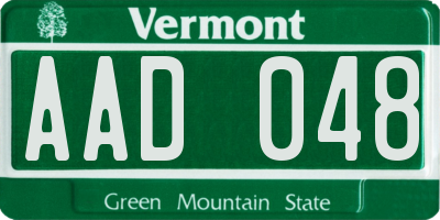 VT license plate AAD048