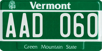 VT license plate AAD060