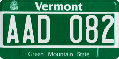 VT license plate AAD082