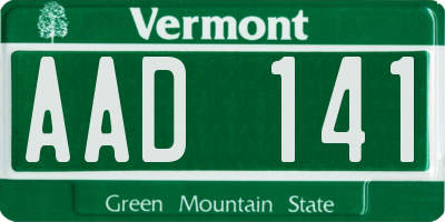 VT license plate AAD141
