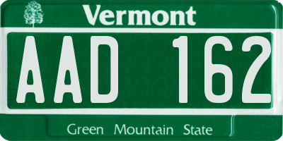 VT license plate AAD162
