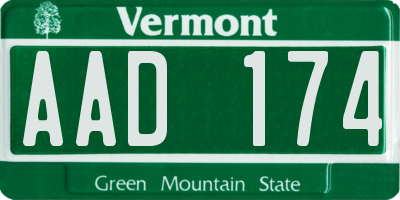 VT license plate AAD174