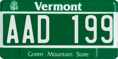 VT license plate AAD199