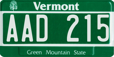 VT license plate AAD215