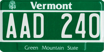VT license plate AAD240