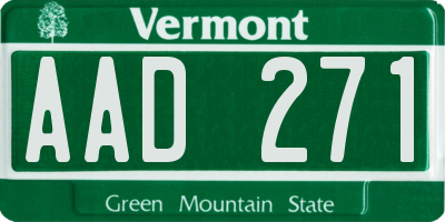 VT license plate AAD271