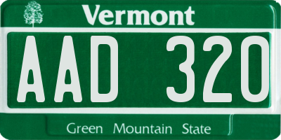 VT license plate AAD320