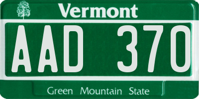 VT license plate AAD370