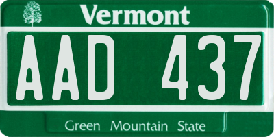 VT license plate AAD437