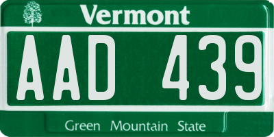 VT license plate AAD439