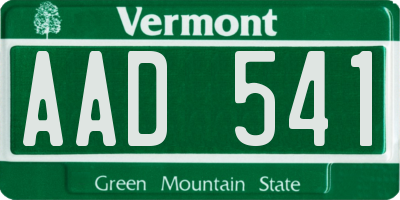 VT license plate AAD541