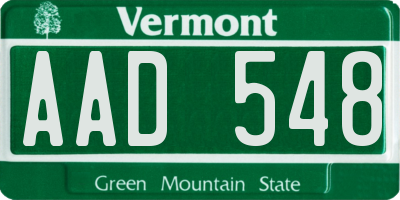 VT license plate AAD548