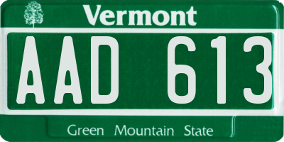 VT license plate AAD613