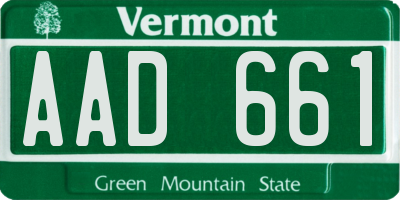 VT license plate AAD661