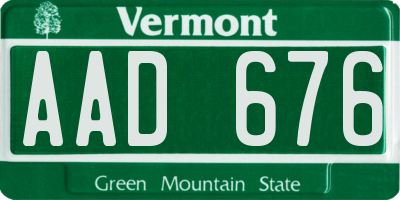 VT license plate AAD676