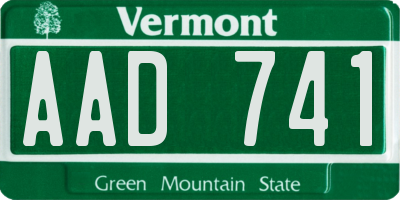 VT license plate AAD741