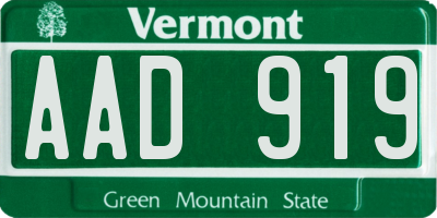 VT license plate AAD919