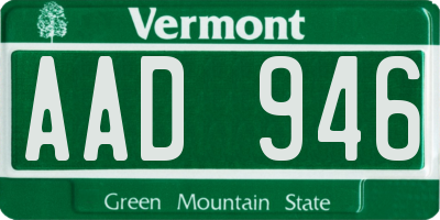 VT license plate AAD946