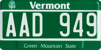 VT license plate AAD949