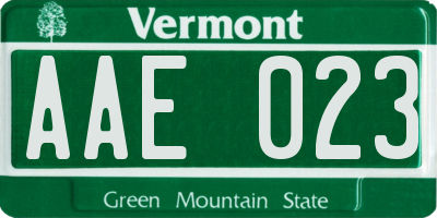 VT license plate AAE023