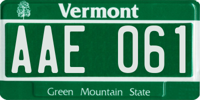 VT license plate AAE061