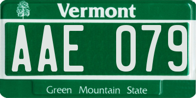 VT license plate AAE079