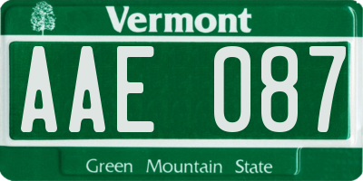 VT license plate AAE087