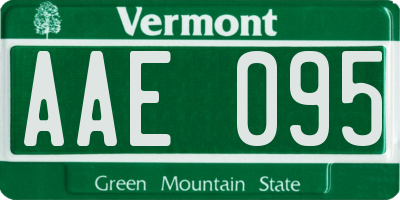 VT license plate AAE095