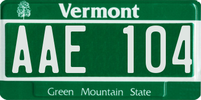 VT license plate AAE104