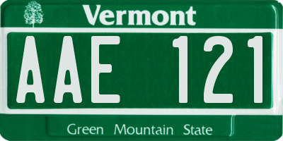 VT license plate AAE121