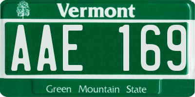 VT license plate AAE169