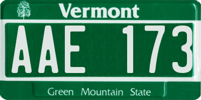 VT license plate AAE173